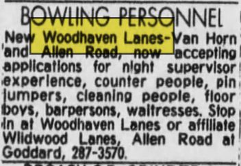 Woodhaven Bowl-A-Rama (Woodhaven Lanes) - Aug 18 1979 Opening Ad